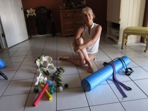 Various tools, foam rollers and balls can be used on the neck and pelvic area to alleviate painful trigger points and fascia